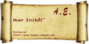 Auer Enikő névjegykártya